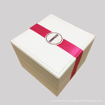 Boîte faite sur commande d&#39;emballage de bijoux en cuir de luxe